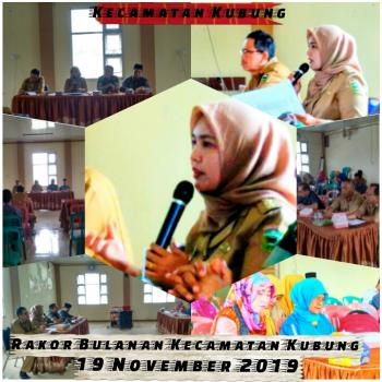 RAKOR BULANAN  KECAMATAN KUBUNG TAHUN 2019