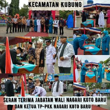 Serah Terima Jabatan Wali Nagari Koto Baru.
