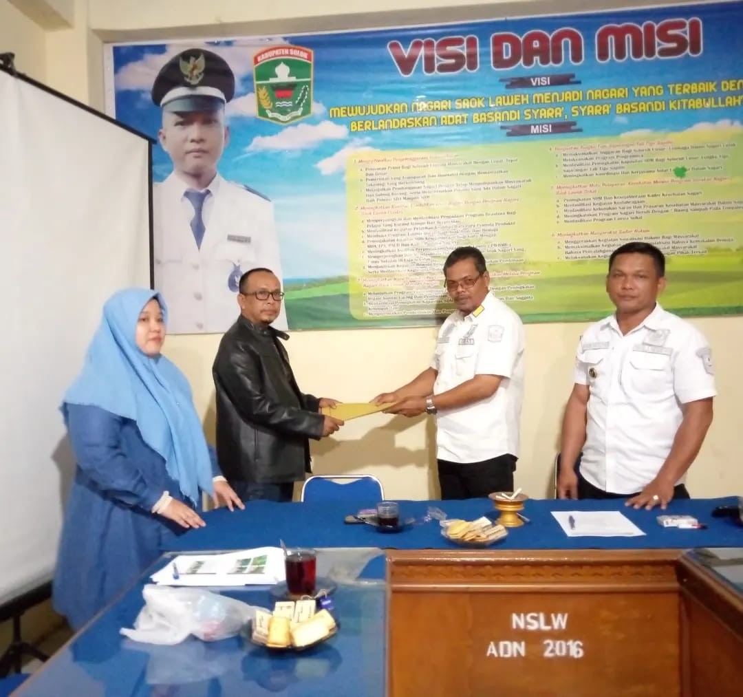 Serah Terima Program PISEW di Nagari Saok Laweh